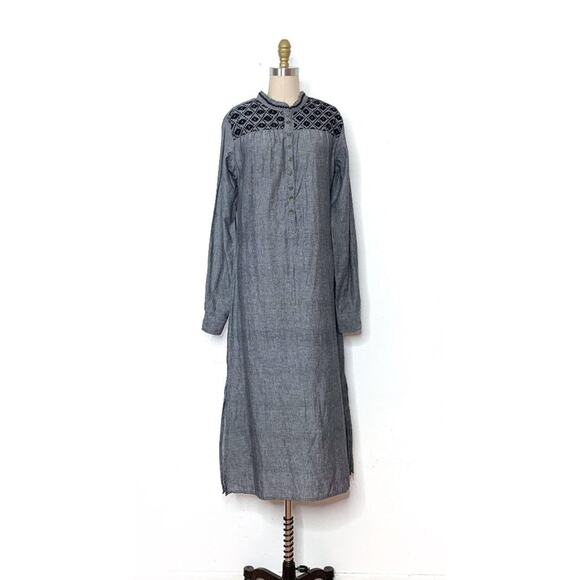 NEW Raven + Lily Farima Embroidered Kaftan Shirtdress Maxi Dress Small - Picture 4 of 12